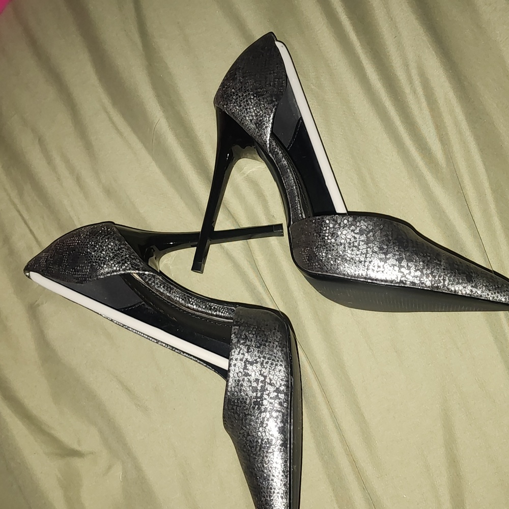 Black and Silver Sexy Heels